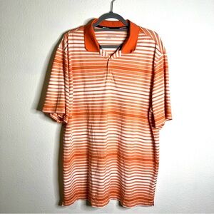 Nike tour performance Golf Orange dry-fit Striped Polo Shirt sz XXL men’s